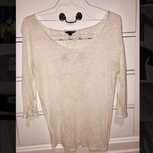 White shirt with lace back